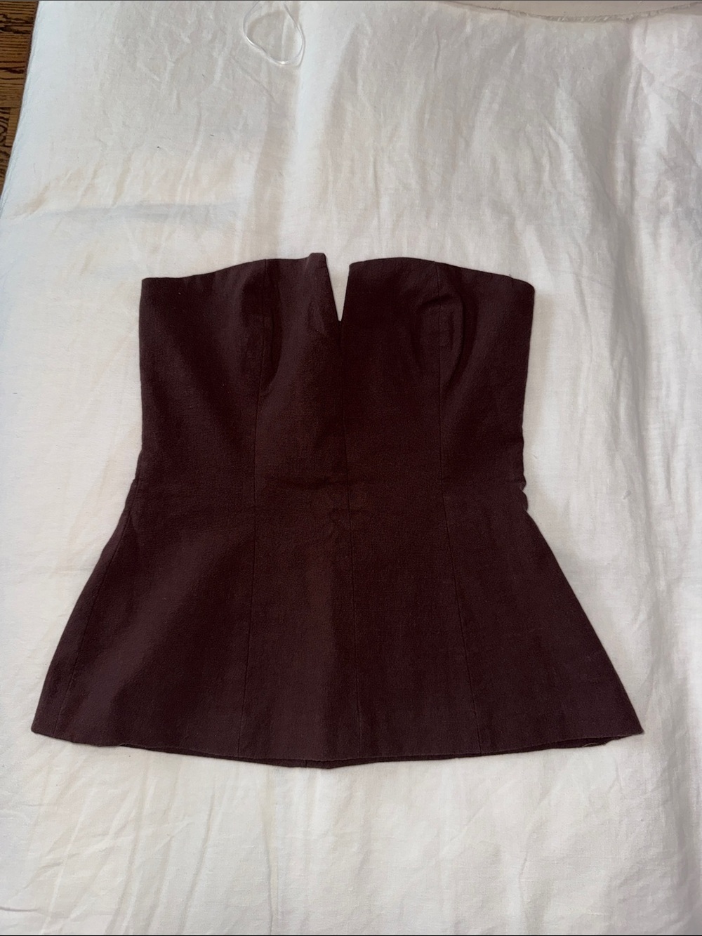 Strapless Dark Brown Zara Top in Small